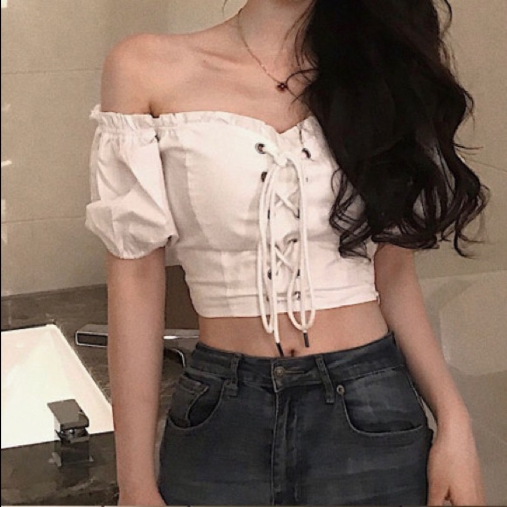 White crop top